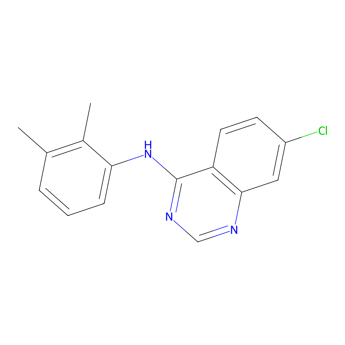 7-chloro-N-(2,3-dimethylphenyl)quinazolin-4-amine molecular structure, CAS 477860-65-4
