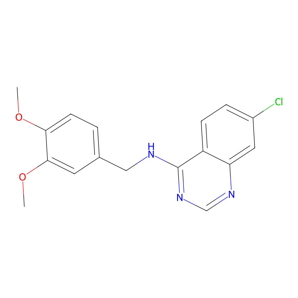 7-chloro-N-[(3,4-dimethoxyphenyl)methyl]quinazolin-4-amine molecular structure, CAS 477861-86-2