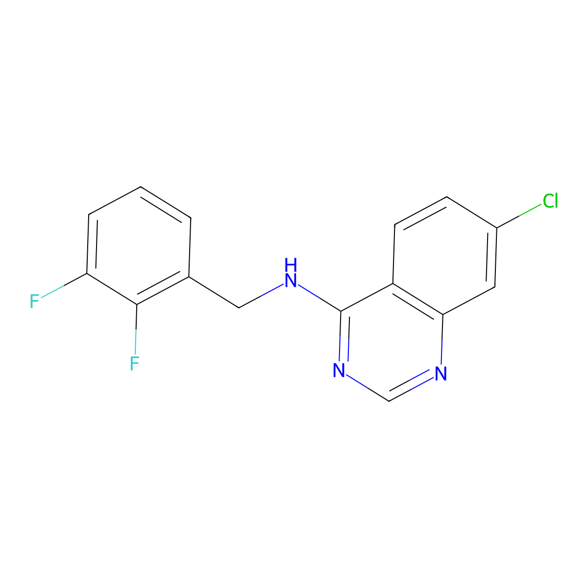 7-chloro-N-[(2,3-difluorophenyl)methyl]quinazolin-4-amine molecular structure, CAS 477861-87-3