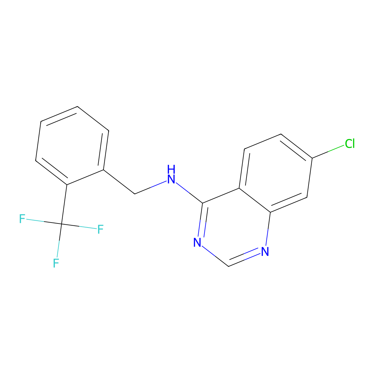 7-chloro-N-[2-(trifluoromethyl)benzyl]-4-quinazolinamine molecular structure, CAS 477861-90-8