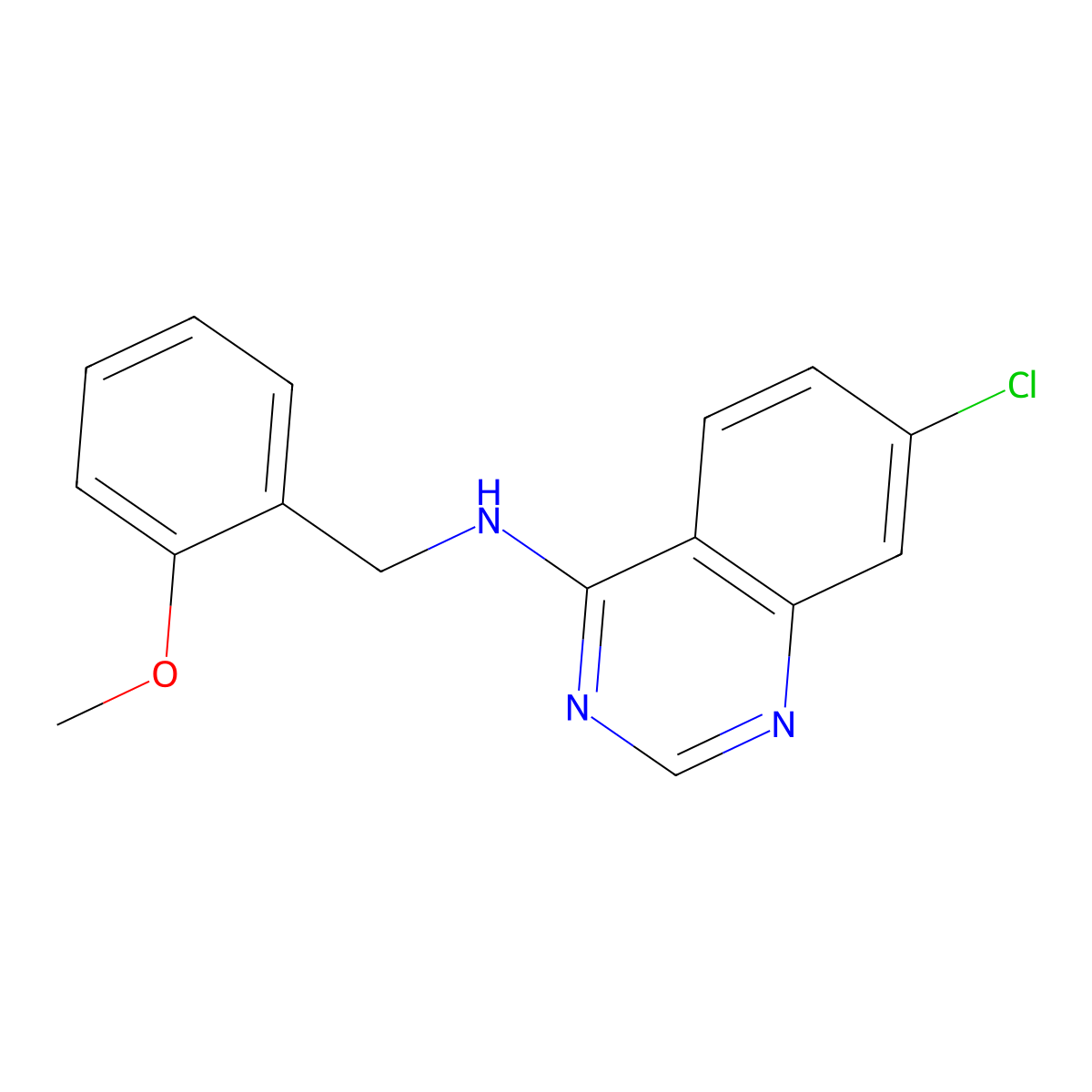 7-chloro-N-[(2-methoxyphenyl)methyl]quinazolin-4-amine molecular structure, CAS 477861-94-2