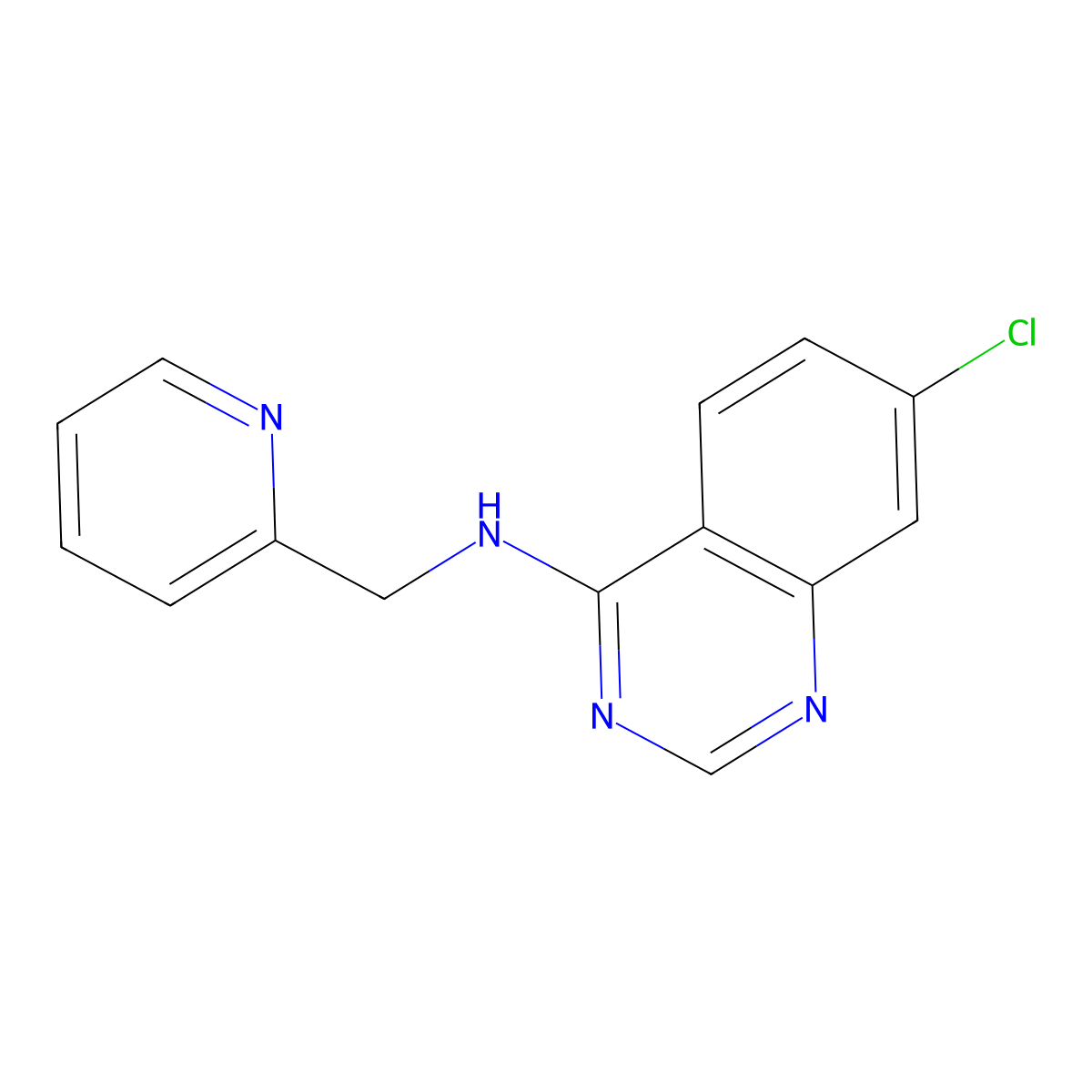 7-chloro-N-(2-pyridinylmethyl)-4-quinazolinamine molecular structure, CAS 477861-97-5