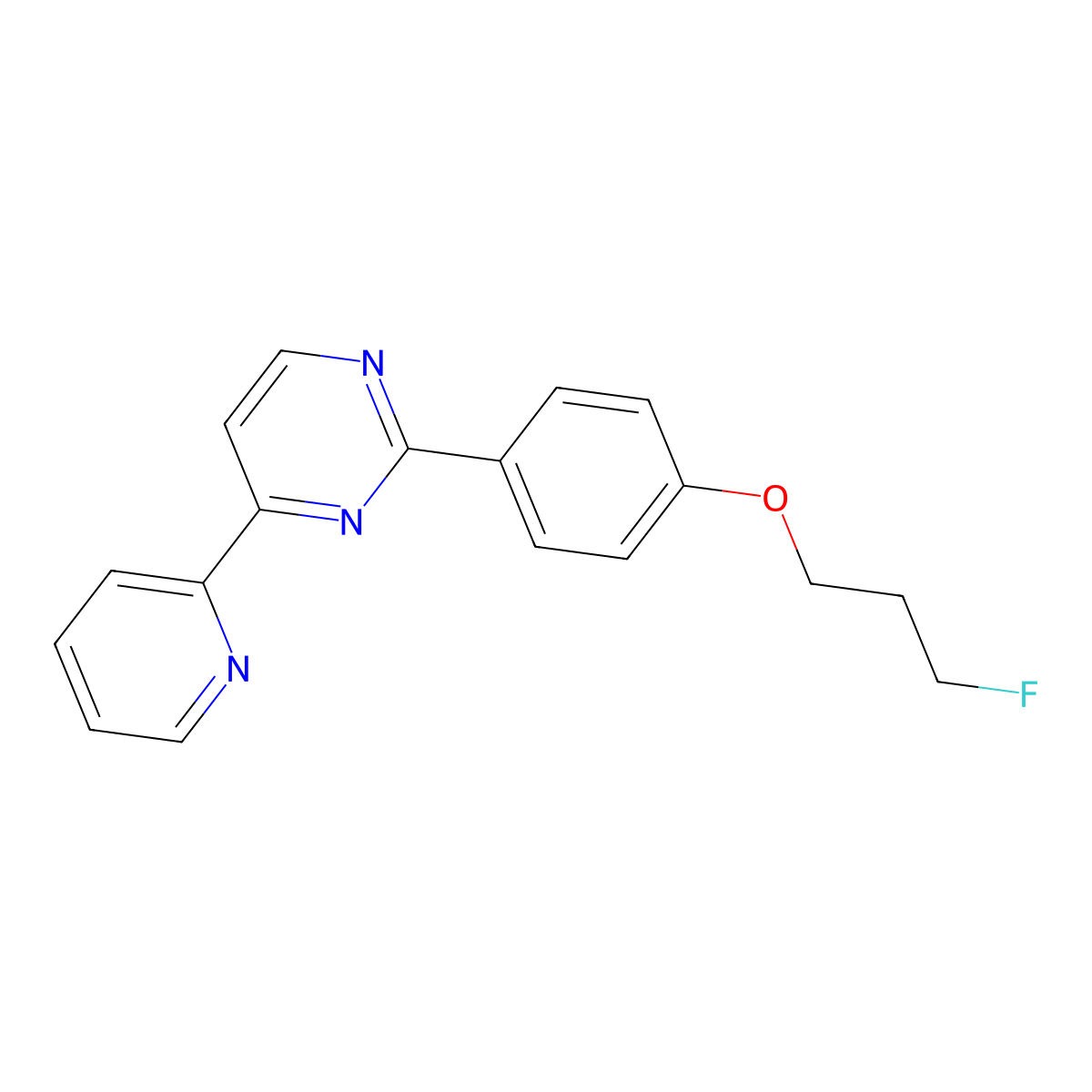 3-Fluoropropyl 4-[4-(2-pyridinyl)-2-pyrimidinyl]phenyl ether molecular structure, CAS 477862-13-8