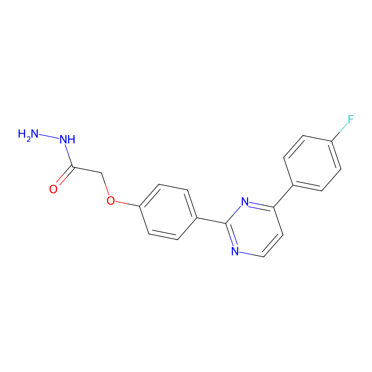 2-{4-[4-(4-Fluorophenyl)-2-pyrimidinyl]phenoxy}acetohydrazide molecular structure, CAS 477862-19-4