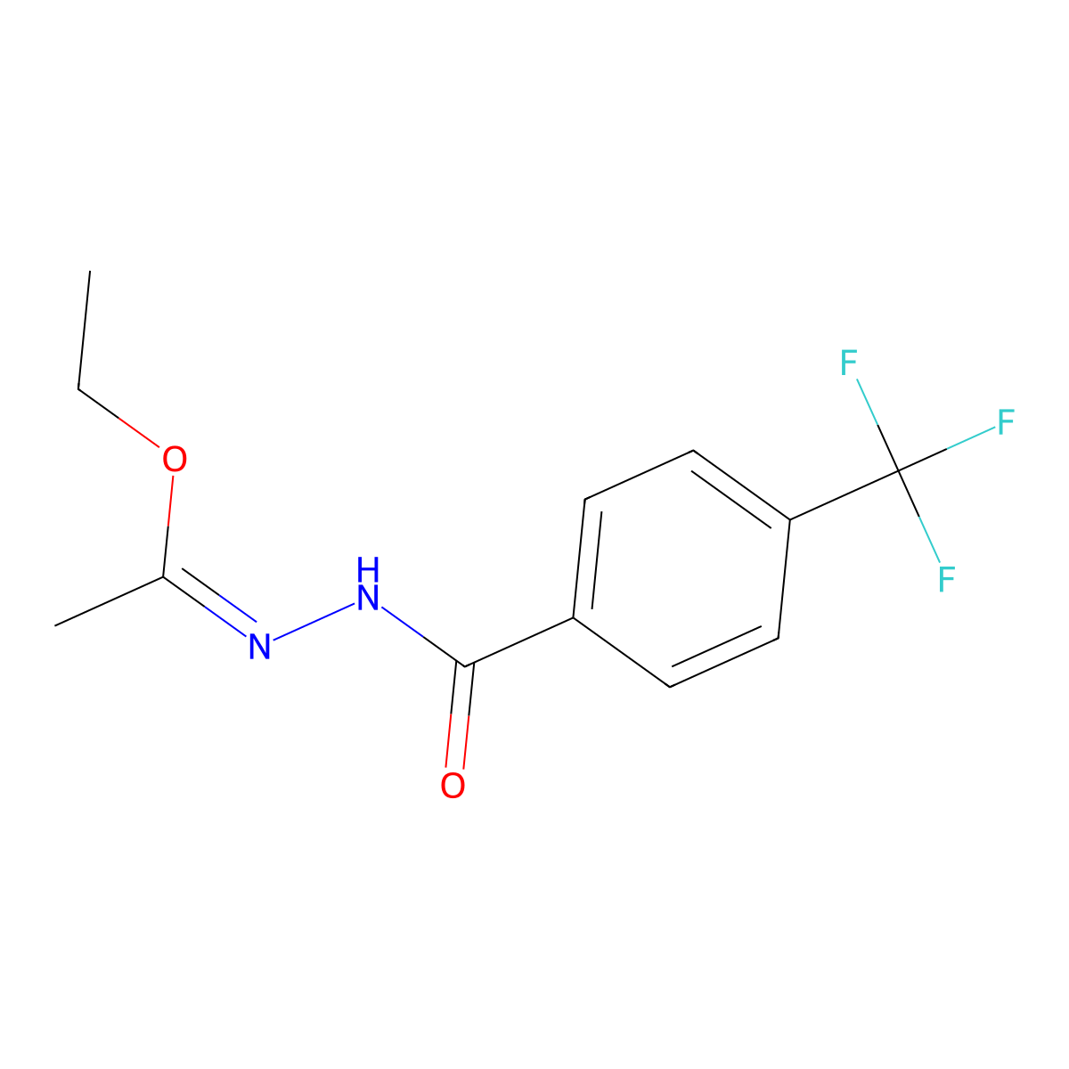 ethyl N-[4-(trifluoromethyl)benzoyl]ethanehydrazonate molecular structure, CAS 477862-20-7
