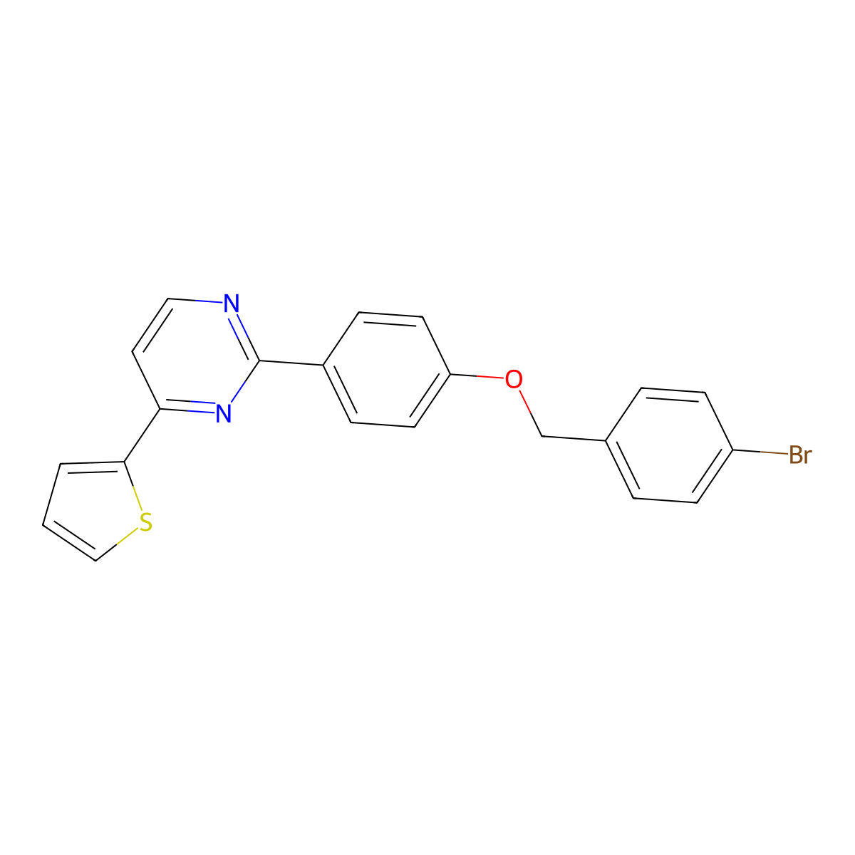 2-{4-[(4-Bromobenzyl)oxy]phenyl}-4-(2-thienyl)pyrimidine molecular structure, CAS 477862-26-3