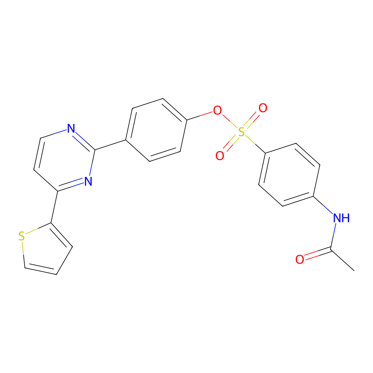 4-[4-(2-Thienyl)-2-pyrimidinyl]phenyl 4-(acetylamino)benzenesulfonate molecular structure, CAS 477862-27-4