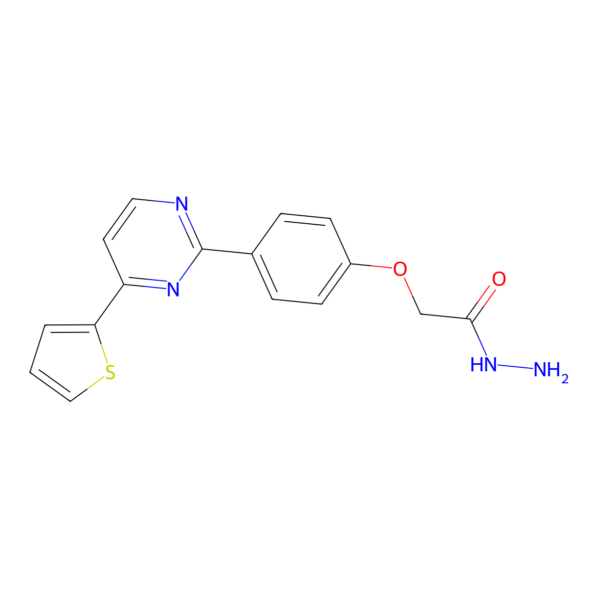 2-{4-[4-(2-Thienyl)-2-pyrimidinyl]phenoxy}acetohydrazide molecular structure, CAS 477862-29-6