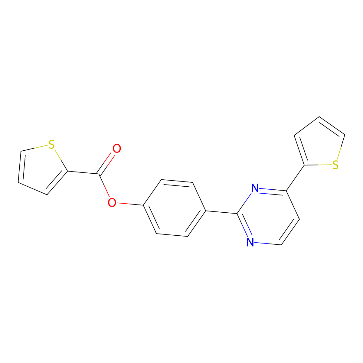 4-[4-(2-Thienyl)-2-pyrimidinyl]phenyl 2-thiophenecarboxylate molecular structure, CAS 477862-34-3