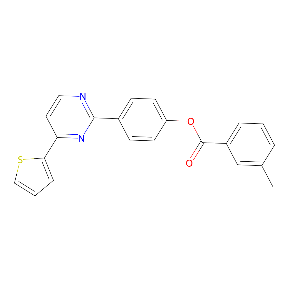 4-[4-(2-Thienyl)-2-pyrimidinyl]phenyl 3-methylbenzenecarboxylate molecular structure, CAS 477862-35-4
