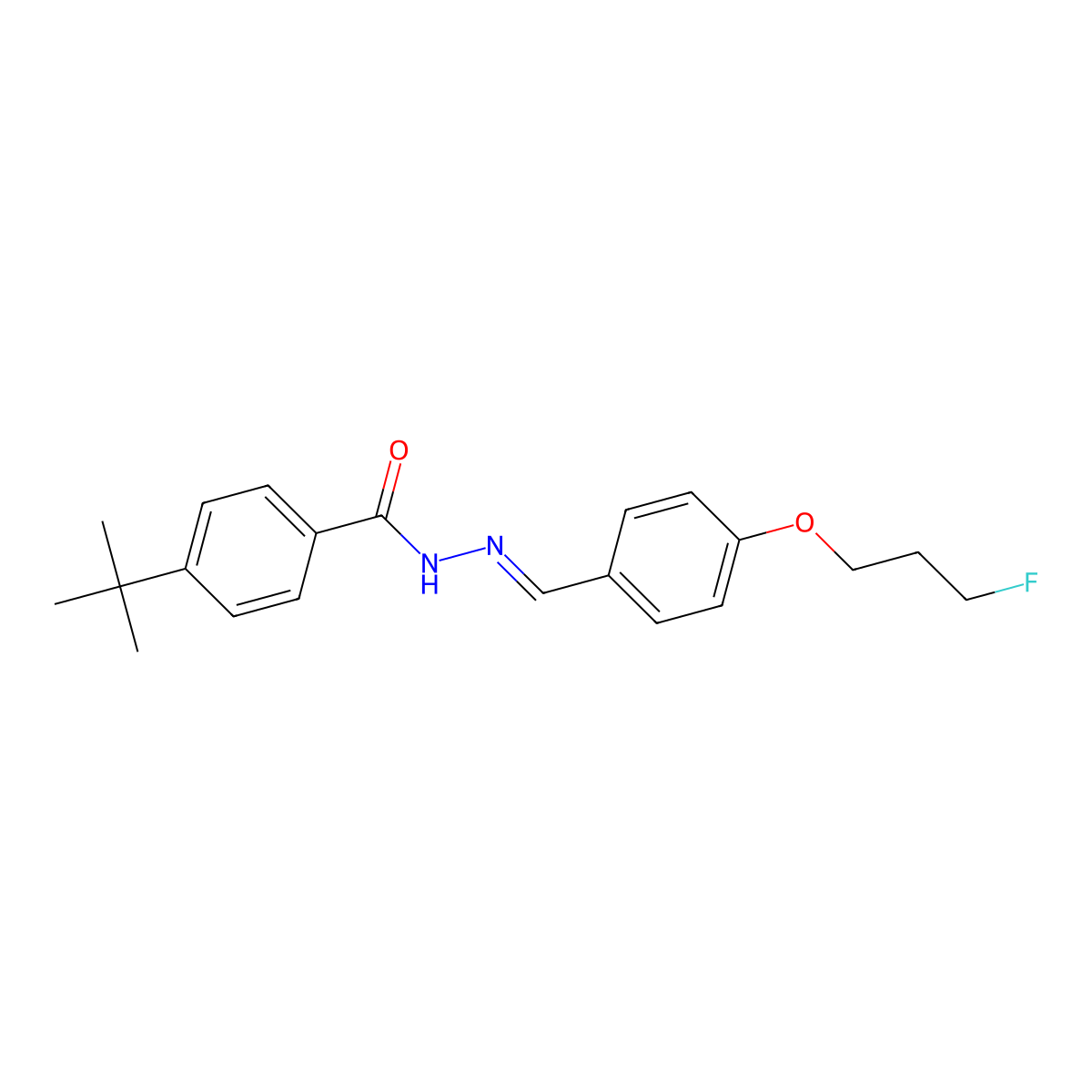 4-(tert-butyl)-N'-{(E)-[4-(3-fluoropropoxy)phenyl]methylidene}benzenecarbohydrazide molecular structure, CAS 477862-38-7