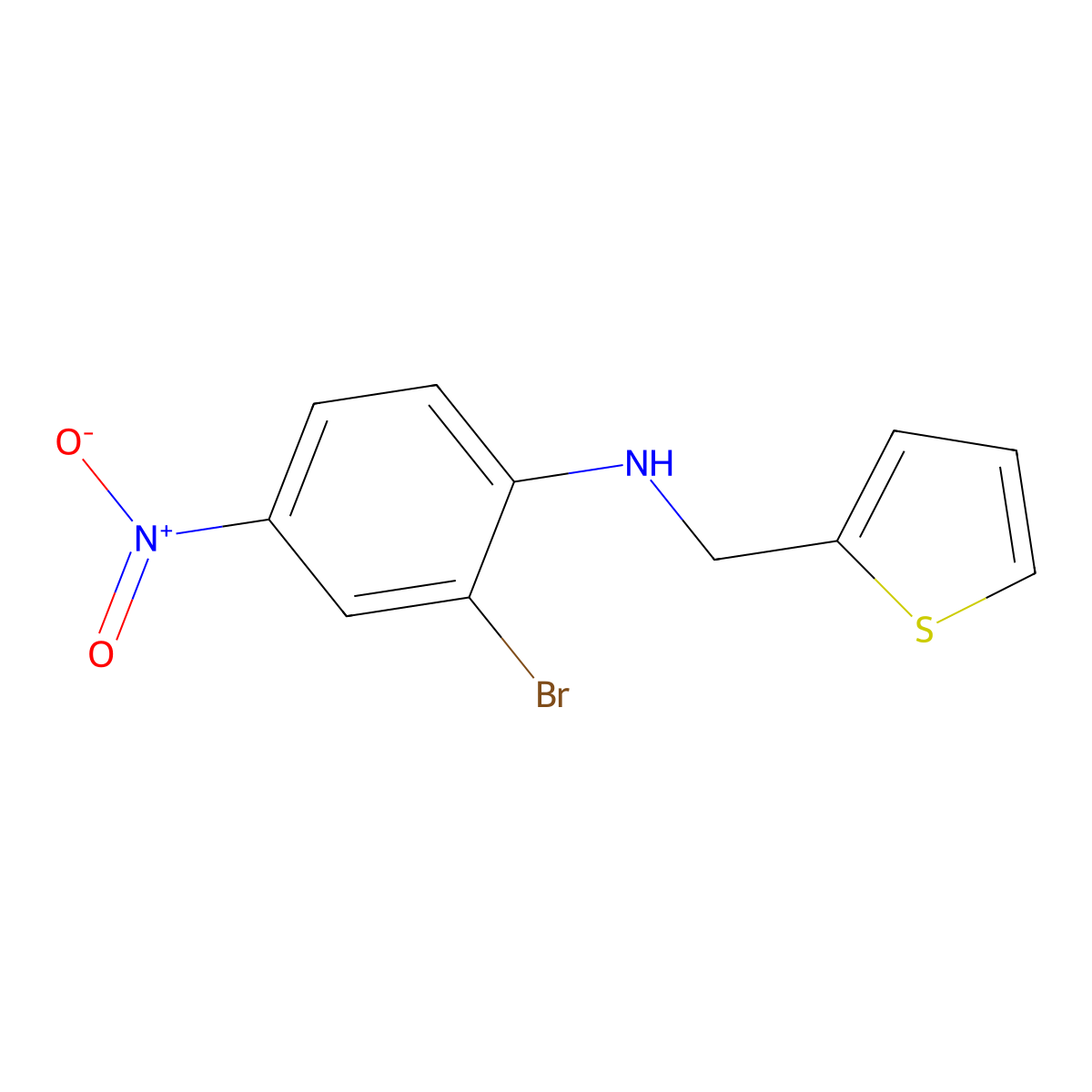 2-bromo-4-nitro-N-(2-thienylmethyl)aniline molecular structure, CAS 477862-39-8