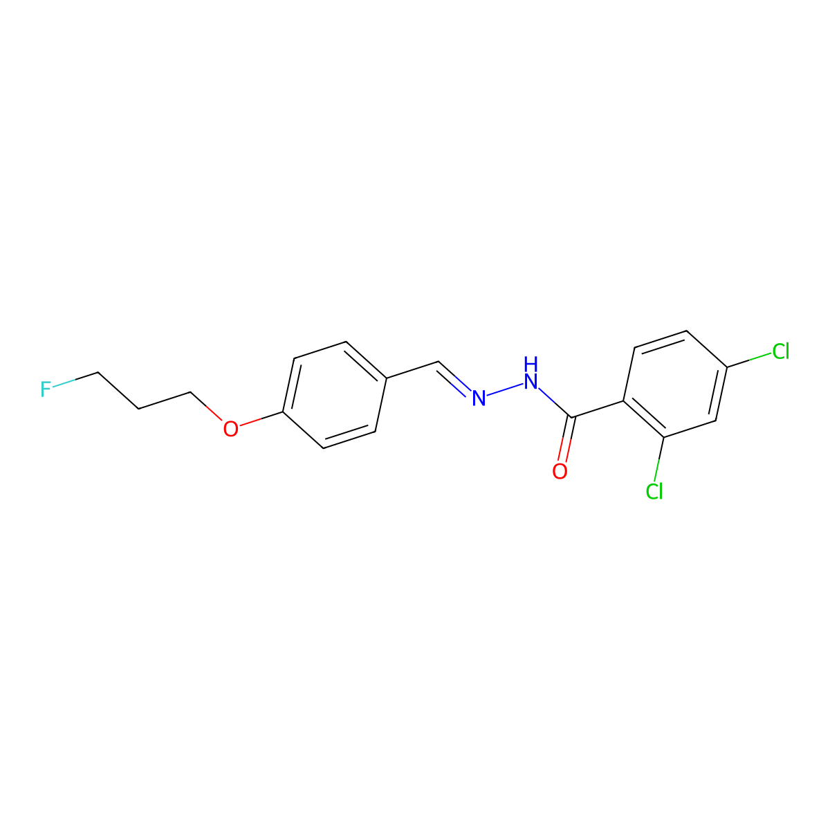 2,4-dichloro-N'-{(E)-[4-(3-fluoropropoxy)phenyl]methylidene}benzenecarbohydrazide molecular structure, CAS 477862-45-6
