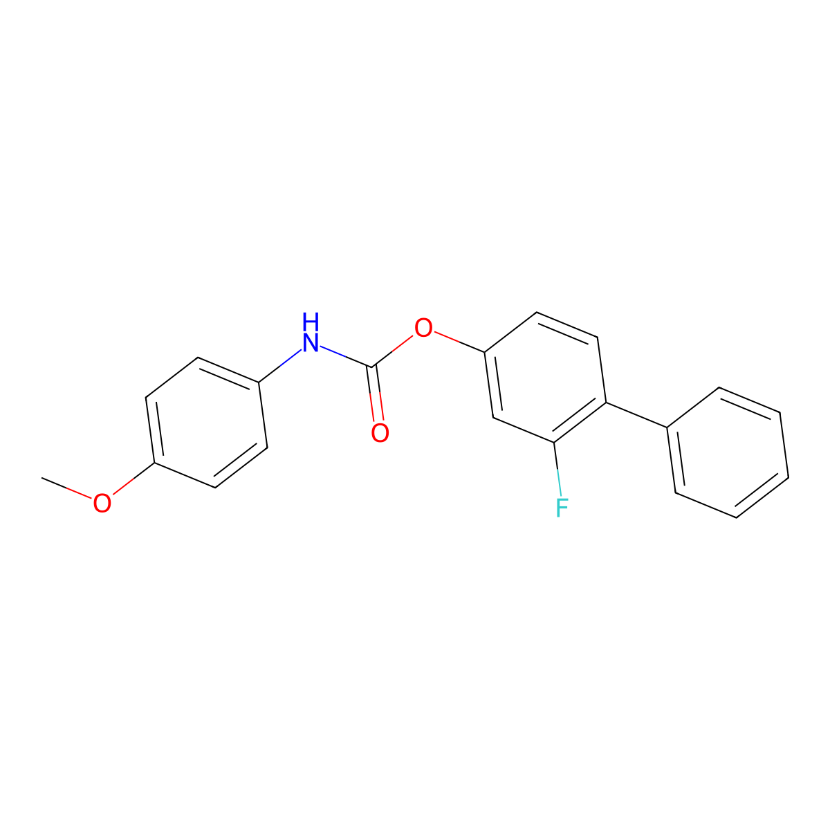 2-Fluoro-4-{[(4-methoxyanilino)carbonyl]oxy}-1,1'-biphenyl molecular structure, CAS 477862-49-0