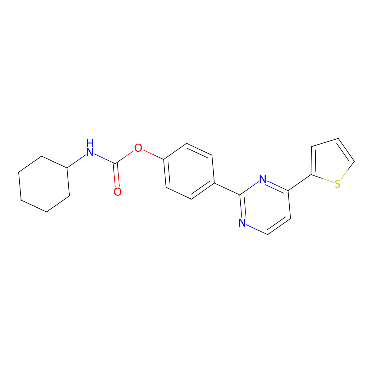 4-[4-(2-thienyl)-2-pyrimidinyl]phenyl N-cyclohexylcarbamate molecular structure, CAS 477862-61-6
