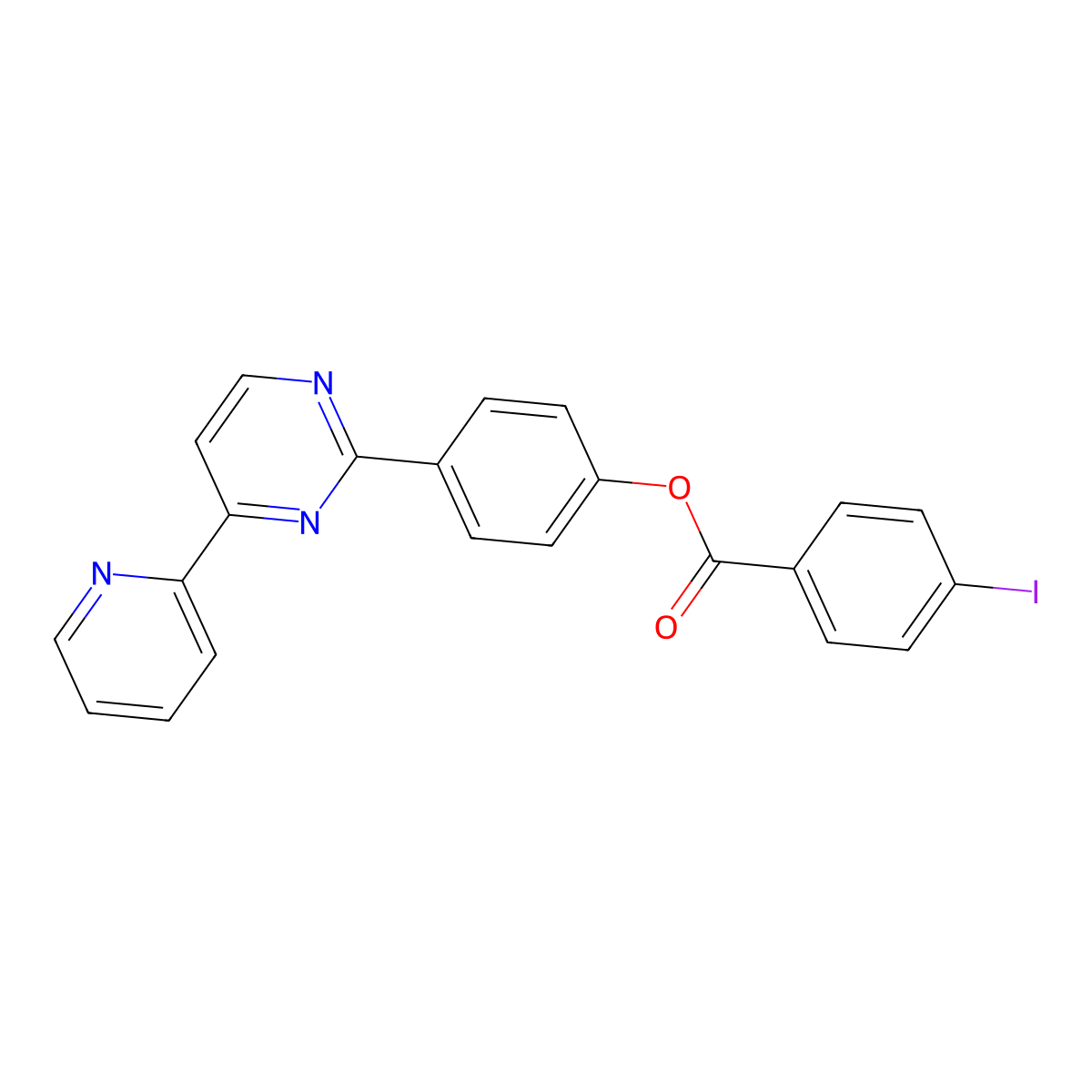 [4-(4-Pyridin-2-ylpyrimidin-2-yl)phenyl] 4-iodobenzoate molecular structure, CAS 477862-87-6