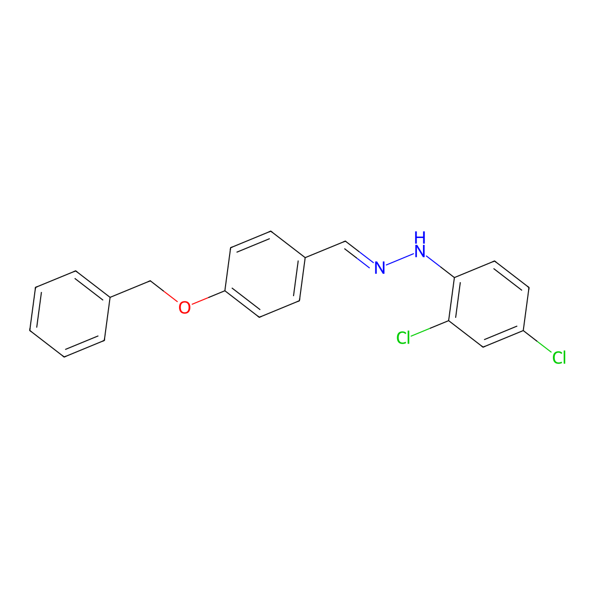4-(benzyloxy)benzenecarbaldehyde N-(2,4-dichlorophenyl)hydrazone molecular structure, CAS 477862-97-8