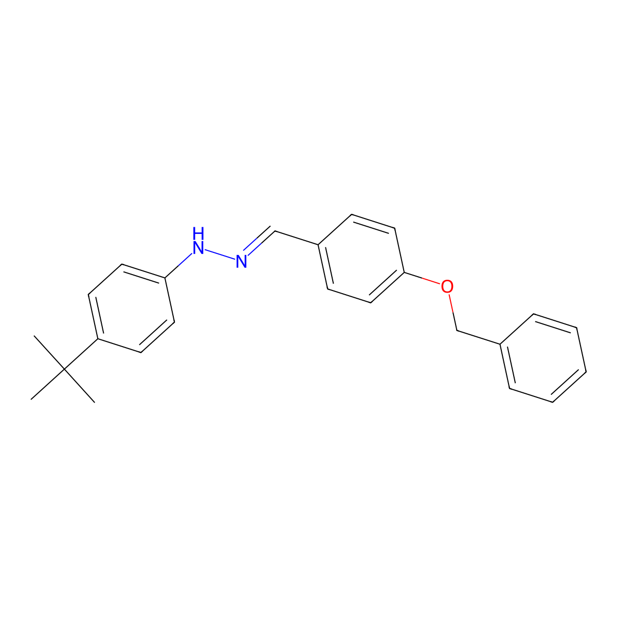 4-(benzyloxy)benzenecarbaldehyde N-[4-(tert-butyl)phenyl]hydrazone molecular structure, CAS 477863-00-6