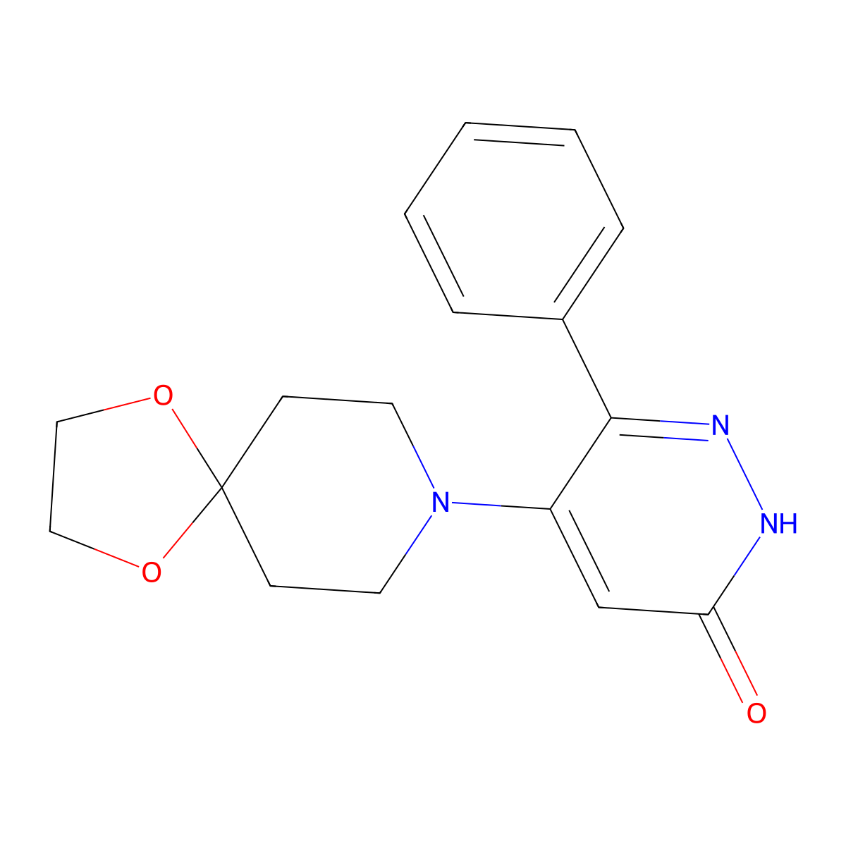 5-(1,4-dioxa-8-azaspiro[4.5]dec-8-yl)-6-phenyl-3(2H)-pyridazinone molecular structure, CAS 477863-42-6
