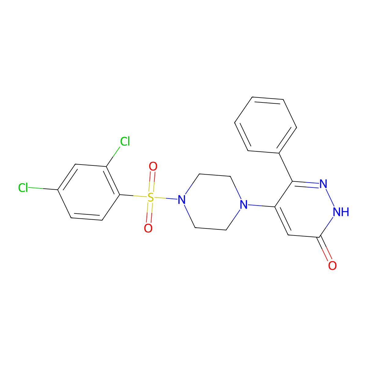 5-{4-[(2,4-dichlorophenyl)sulfonyl]piperazino}-6-phenyl-3(2H)-pyridazinone molecular structure, CAS 477863-54-0