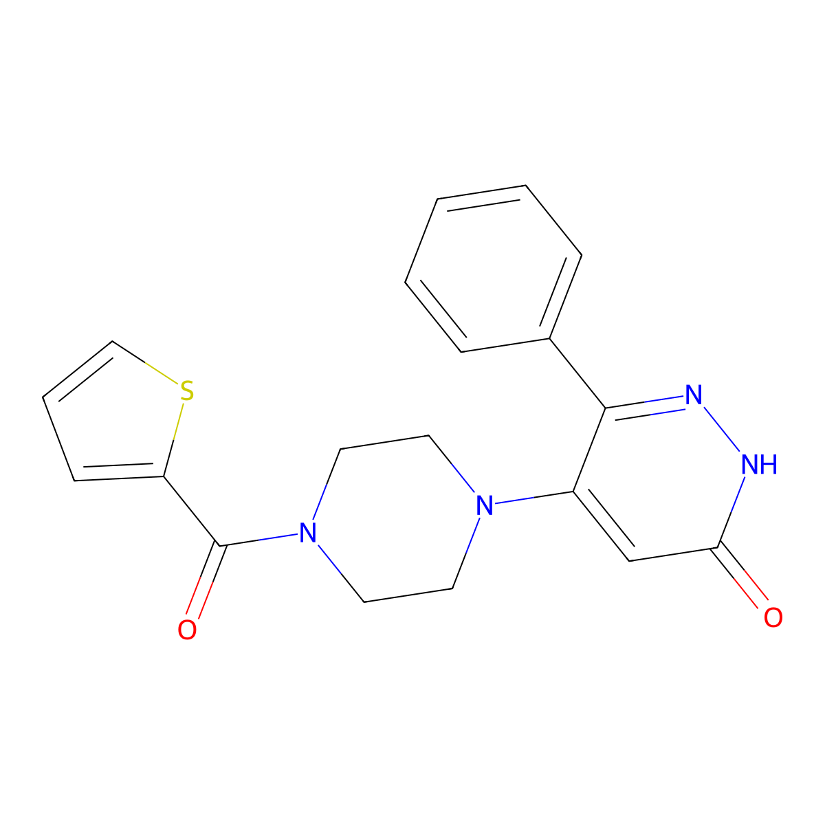 6-phenyl-5-[4-(2-thienylcarbonyl)piperazino]-3(2H)-pyridazinone molecular structure, CAS 477863-58-4