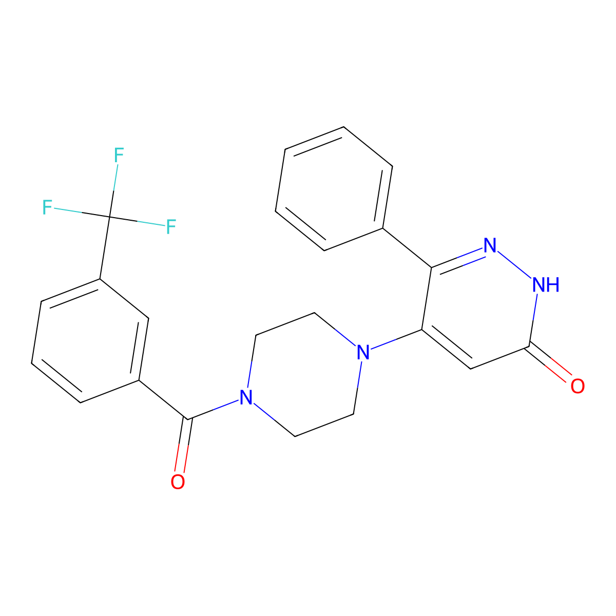 6-phenyl-5-{4-[3-(trifluoromethyl)benzoyl]piperazino}-3(2H)-pyridazinone molecular structure, CAS 477863-62-0