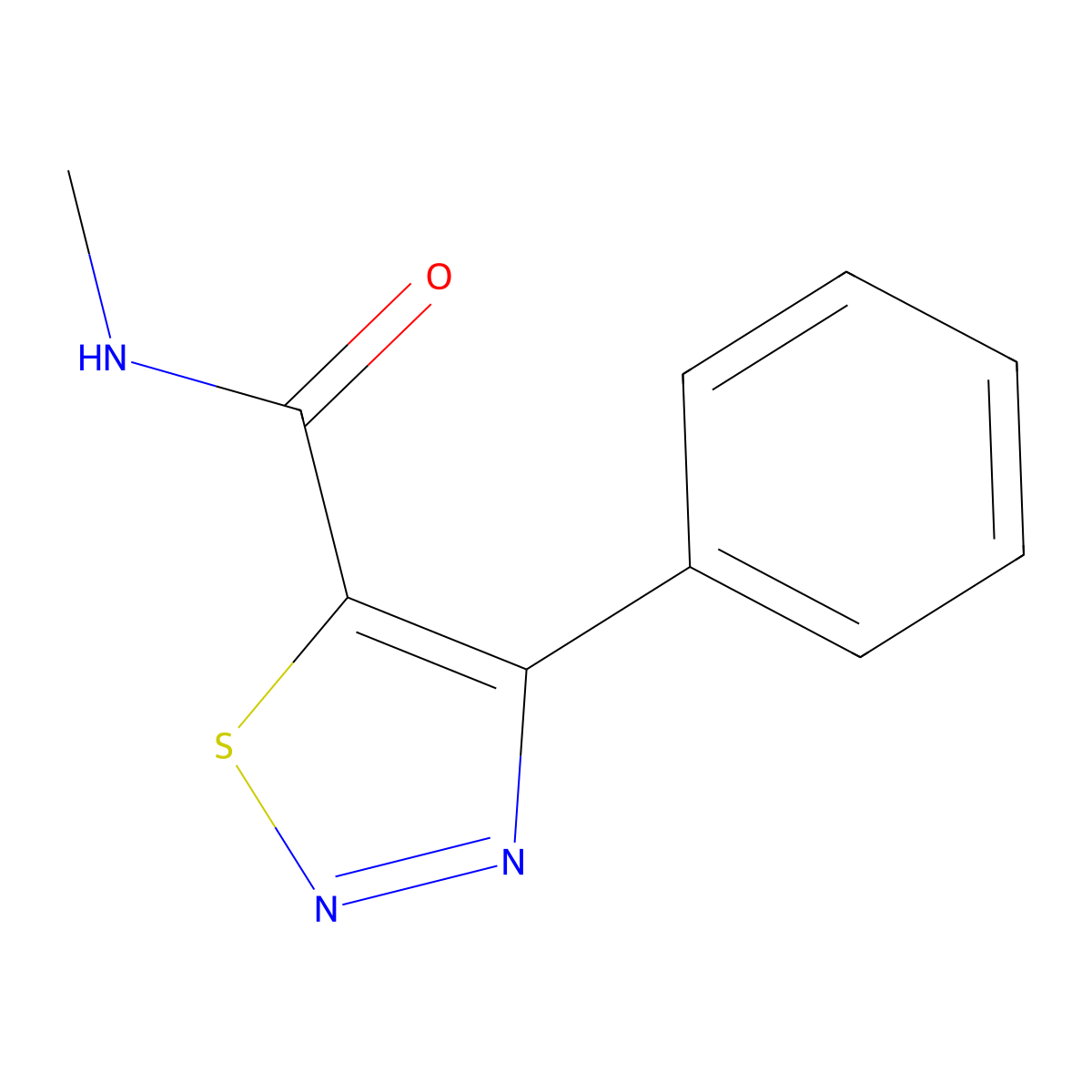 N-methyl-4-phenyl-1,2,3-thiadiazole-5-carboxamide molecular structure, CAS 477863-66-4