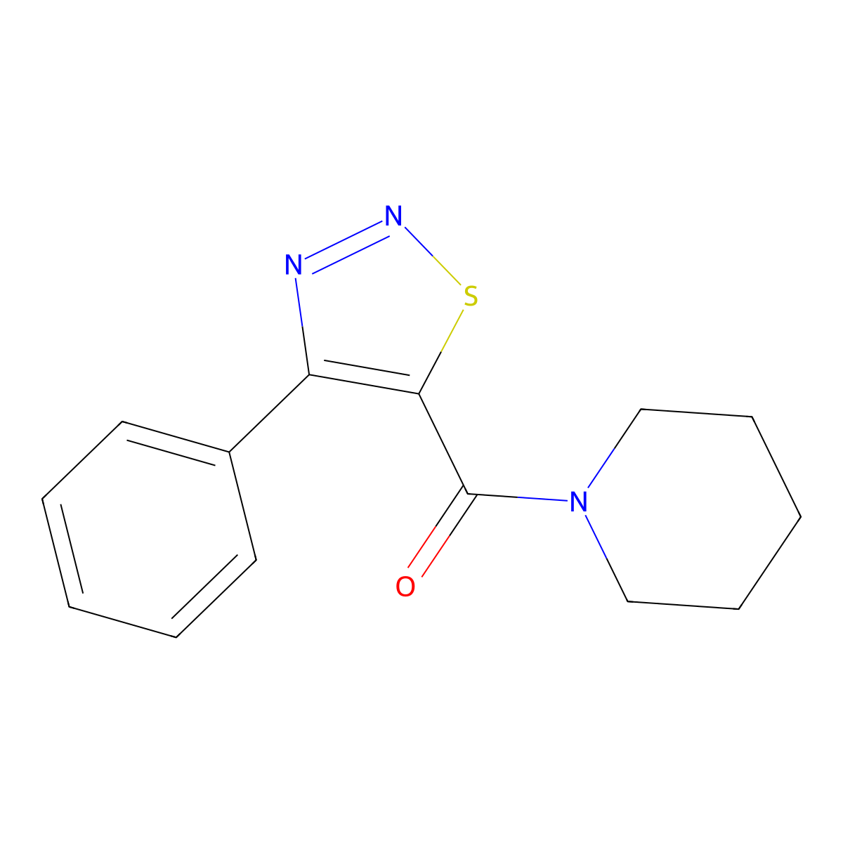 (4-Phenyl-1,2,3-thiadiazol-5-yl)(piperidino)methanone molecular structure, CAS 477863-68-6