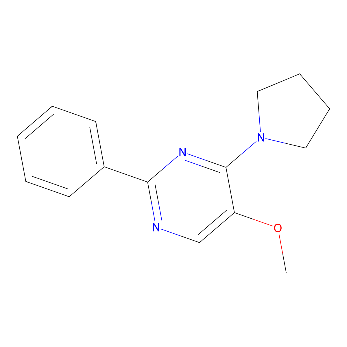 5-Methoxy-2-phenyl-4-(1-pyrrolidinyl)pyrimidine molecular structure, CAS 477863-71-1