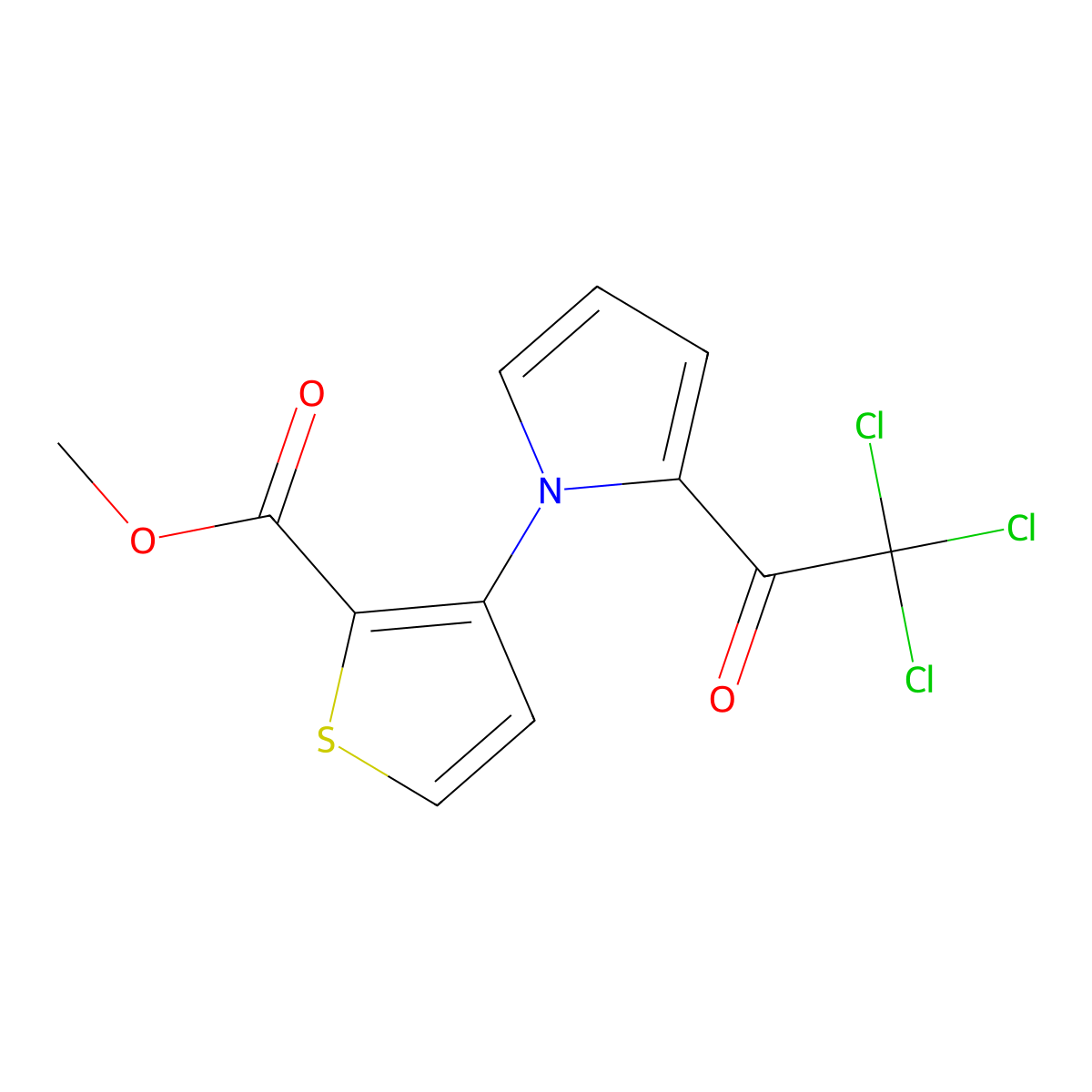 methyl 3-[2-(2,2,2-trichloroacetyl)-1H-pyrrol-1-yl]-2-thiophenecarboxylate molecular structure, CAS 477863-77-7