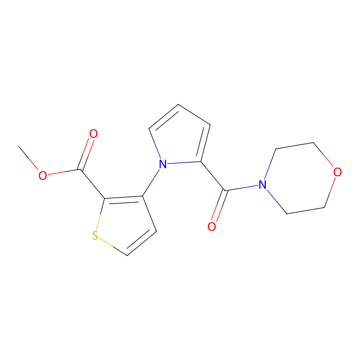 methyl 3-[2-(morpholinocarbonyl)-1H-pyrrol-1-yl]-2-thiophenecarboxylate molecular structure, CAS 477863-79-9