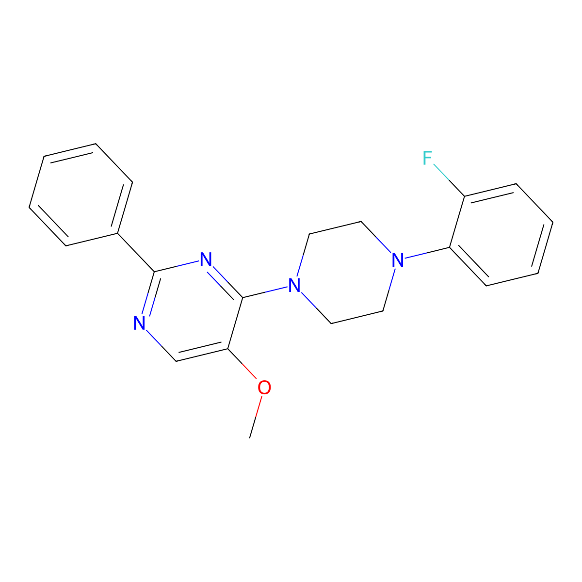 4-[4-(2-Fluorophenyl)piperazin-1-yl]-5-methoxy-2-phenylpyrimidine molecular structure, CAS 477863-89-1