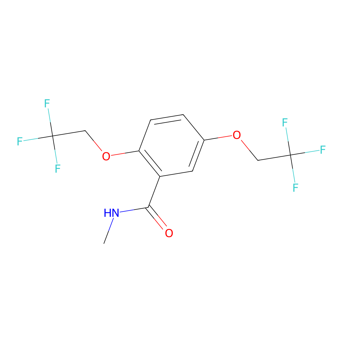 N-methyl-2,5-bis(2,2,2-trifluoroethoxy)benzamide molecular structure, CAS 477863-91-5