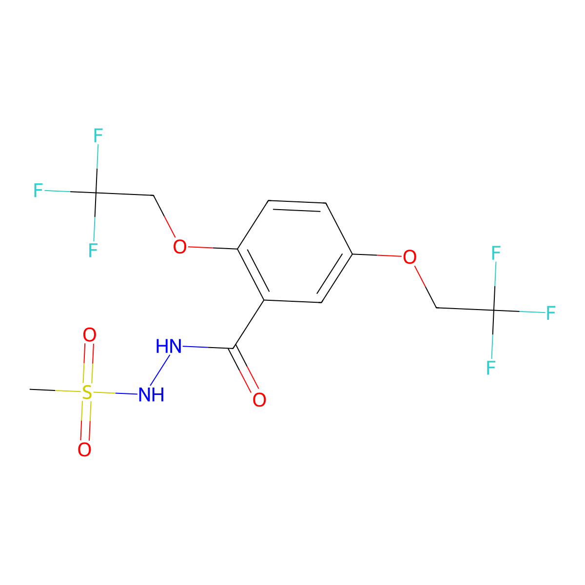 N'-[2,5-bis(2,2,2-trifluoroethoxy)benzoyl]methanesulfonohydrazide molecular structure, CAS 477864-01-0