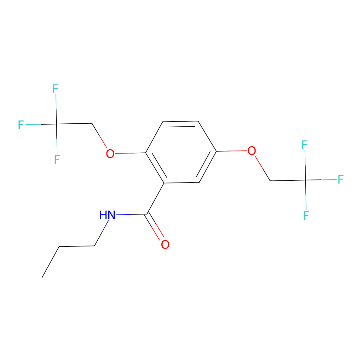 N-propyl-2,5-bis(2,2,2-trifluoroethoxy)benzamide molecular structure, CAS 477864-02-1