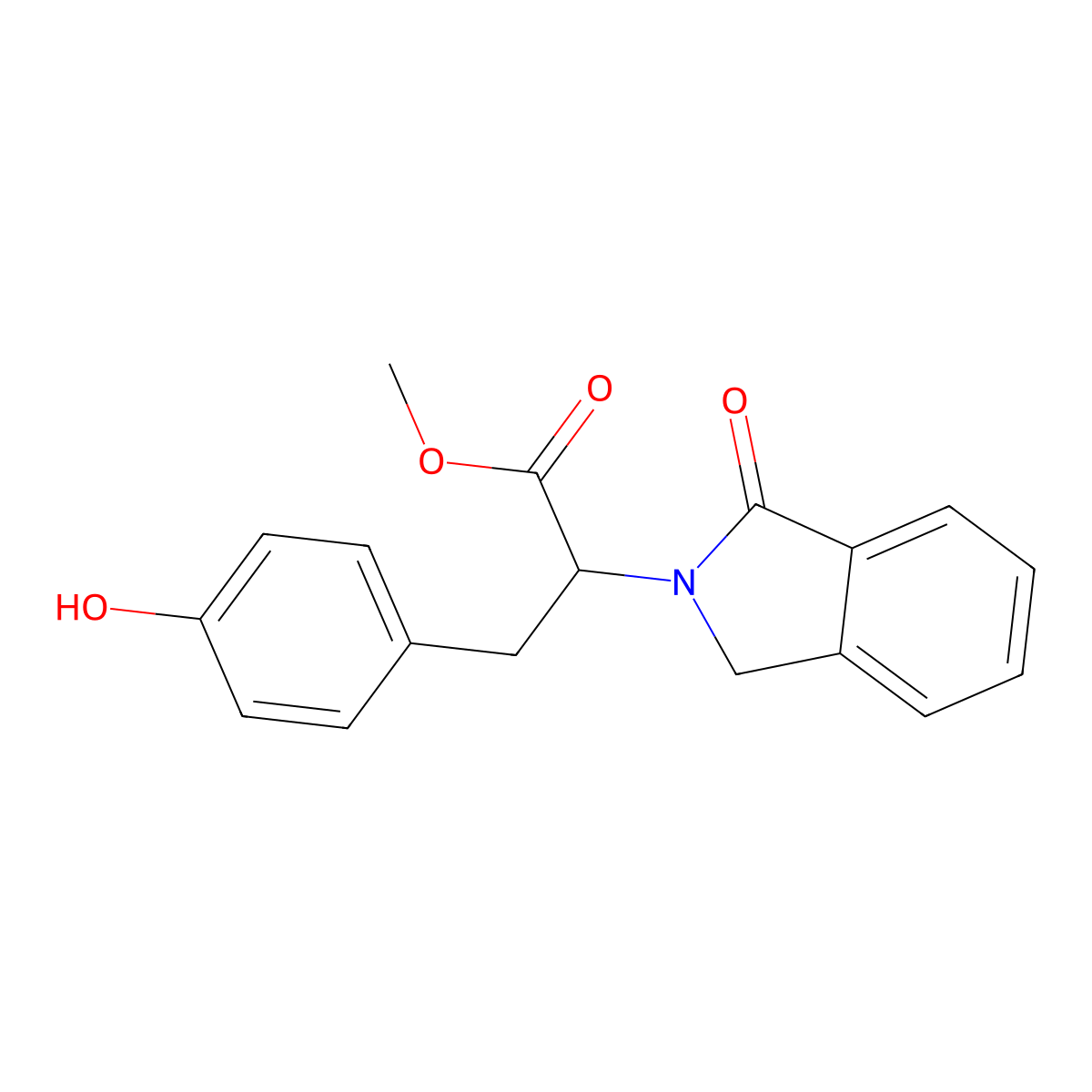methyl 3-(4-hydroxyphenyl)-2-(1-oxo-1,3-dihydro-2H-isoindol-2-yl)propanoate molecular structure, CAS 477864-16-7