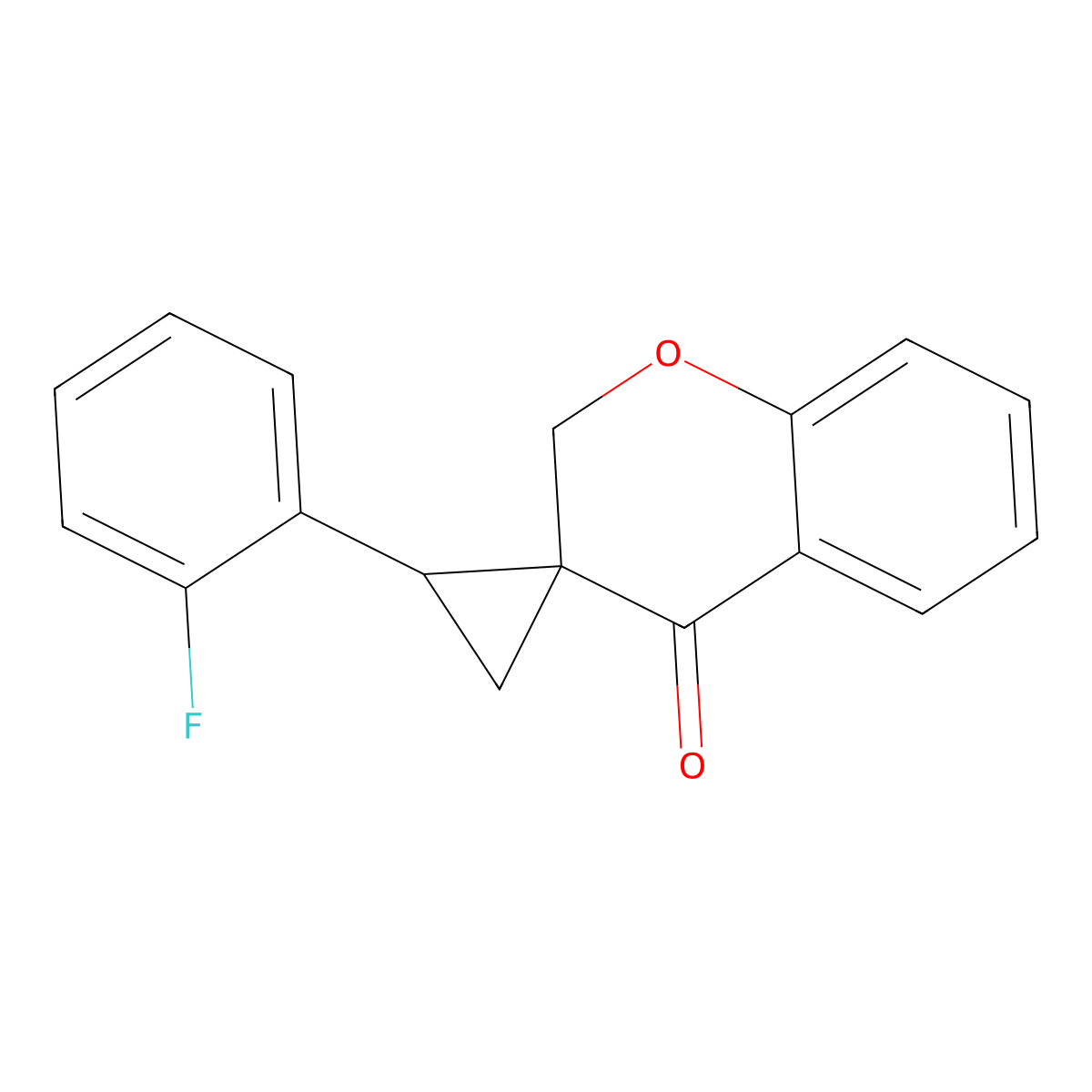 3-(1-(2-fluorophenyl)spirocyclopropyl)-2,3-dihydro-4H-chromen-4-one molecular structure, CAS 477864-18-9