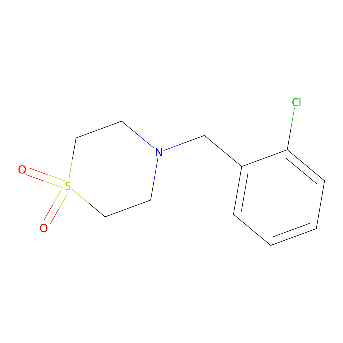 4-(2-Chlorobenzyl)-1lambda~6~,4-thiazinane-1,1-dione molecular structure, CAS 477864-20-3