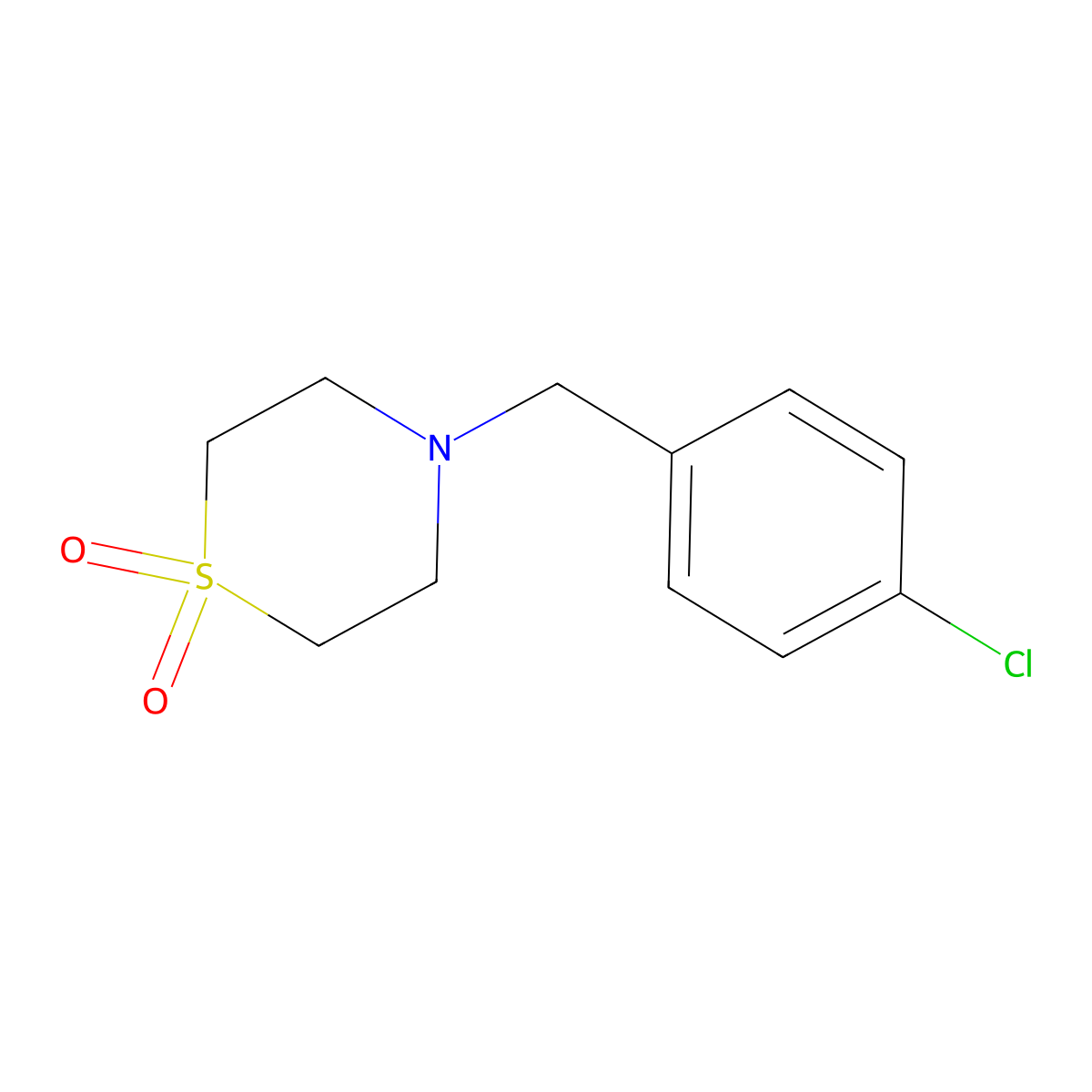 4-(4-Chlorobenzyl)-1lambda~6~,4-thiazinane-1,1-dione molecular structure, CAS 477864-21-4