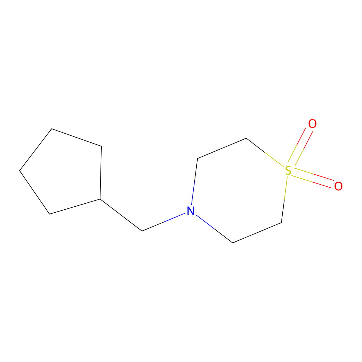 4-(Cyclopentylmethyl)-1,4-thiazinane 1,1-dioxide molecular structure, CAS 477864-23-6