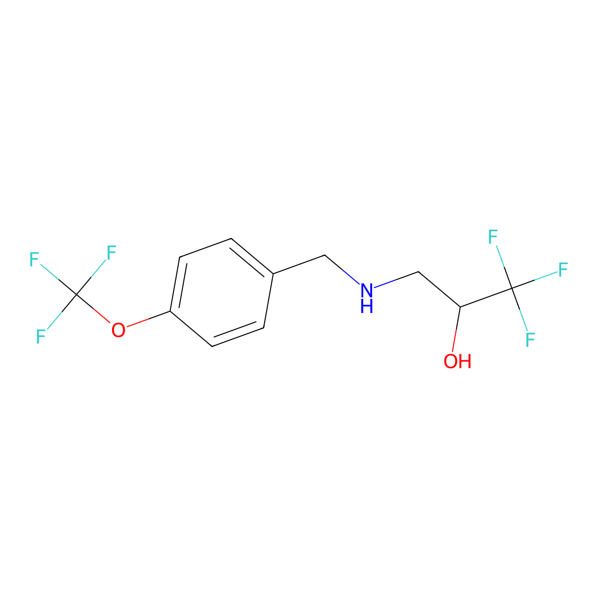 1,1,1-Trifluoro-3-{[4-(trifluoromethoxy)benzyl]amino}-2-propanol molecular structure, CAS 477864-28-1