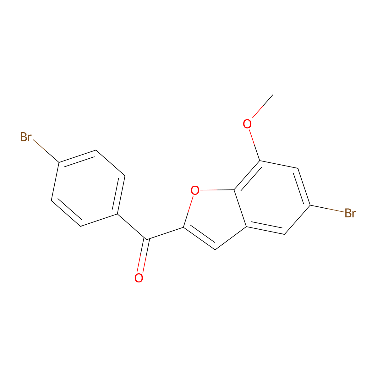 (5-Bromo-7-methoxy-1-benzofuran-2-yl)(4-bromophenyl)methanone molecular structure, CAS 477864-30-5