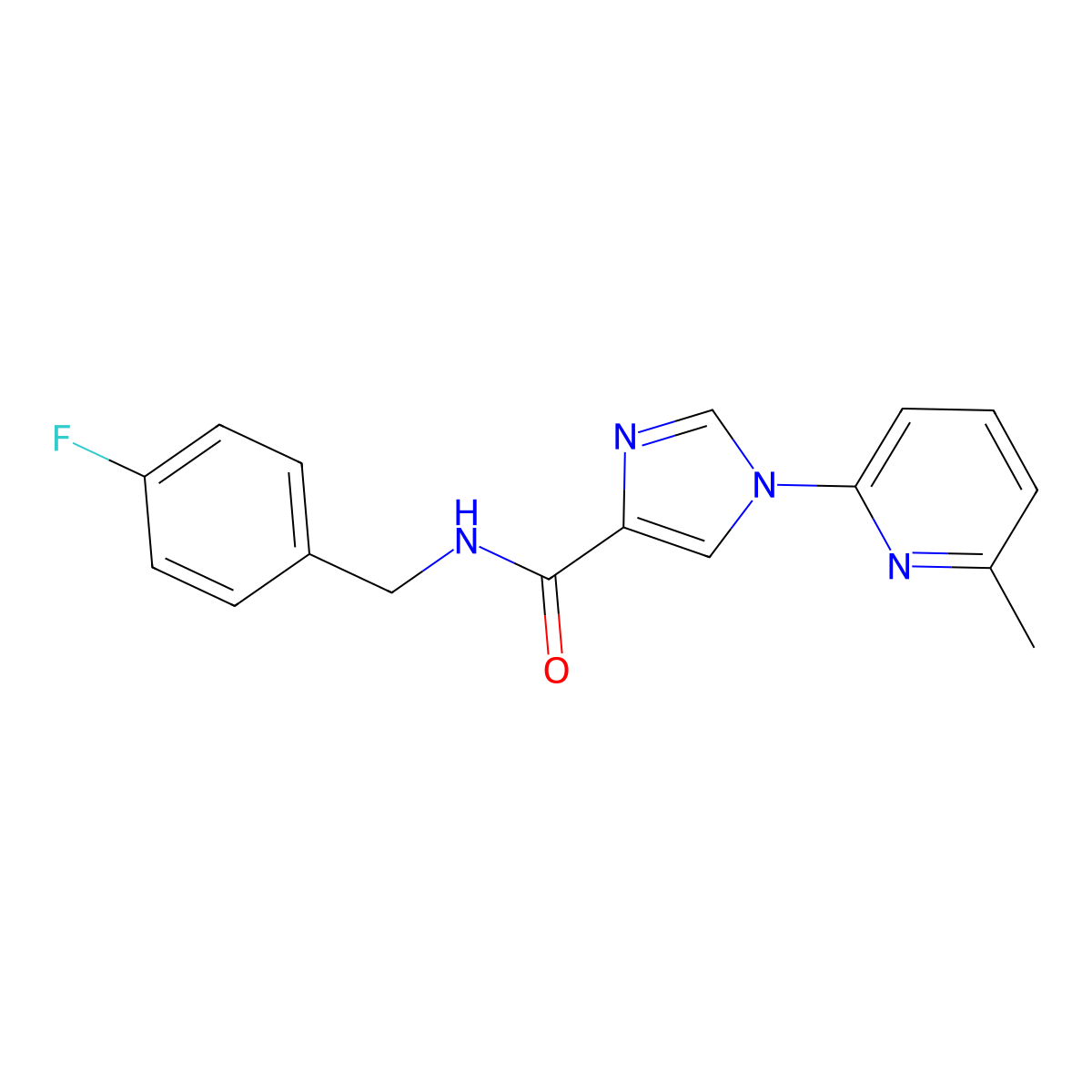 N-(4-fluorobenzyl)-1-(6-methyl-2-pyridinyl)-1H-imidazole-4-carboxamide molecular structure, CAS 477864-35-0