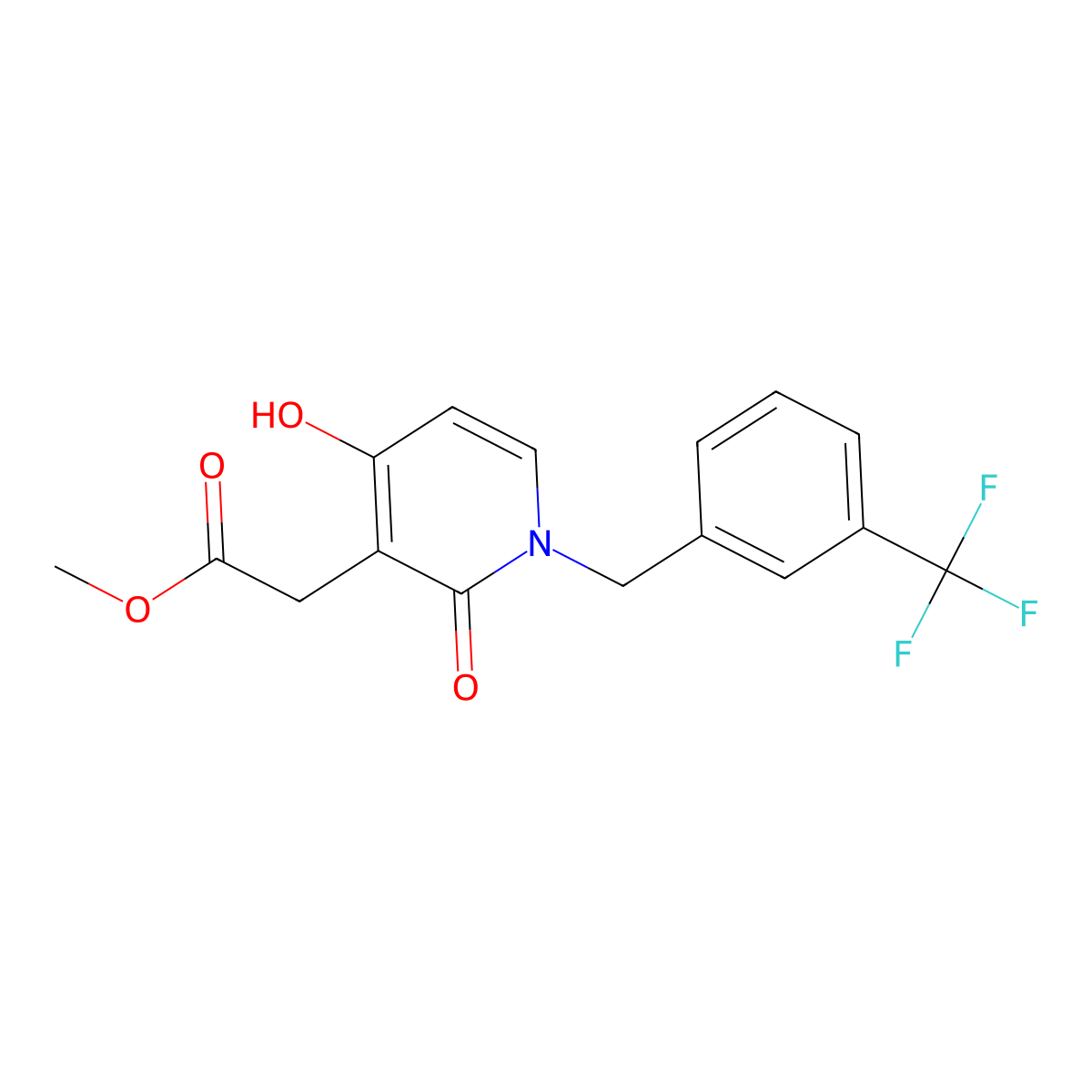 Methyl 2-{4-hydroxy-2-oxo-1-[3-(trifluoromethyl)benzyl]-1,2-dihydro-3-pyridinyl}acetate molecular structure, CAS 477864-37-2