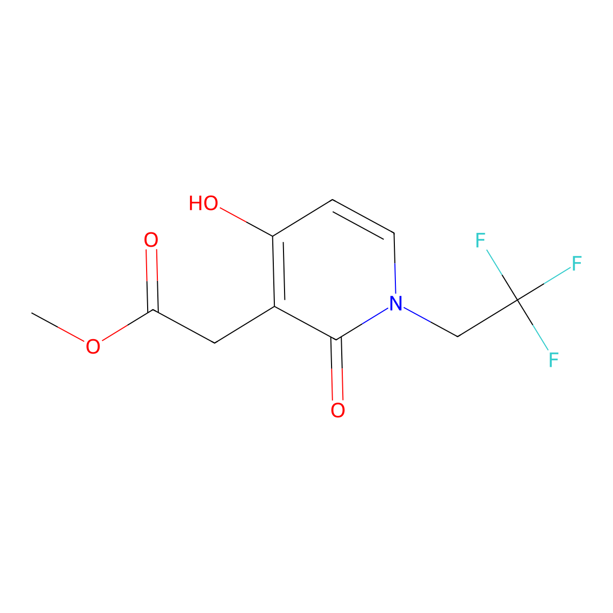 Methyl 2-[4-hydroxy-2-oxo-1-(2,2,2-trifluoroethyl)-1,2-dihydro-3-pyridinyl]acetate molecular structure, CAS 477864-39-4