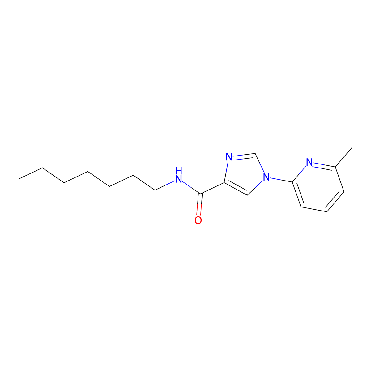 N-heptyl-1-(6-methylpyridin-2-yl)imidazole-4-carboxamide molecular structure, CAS 477864-42-9