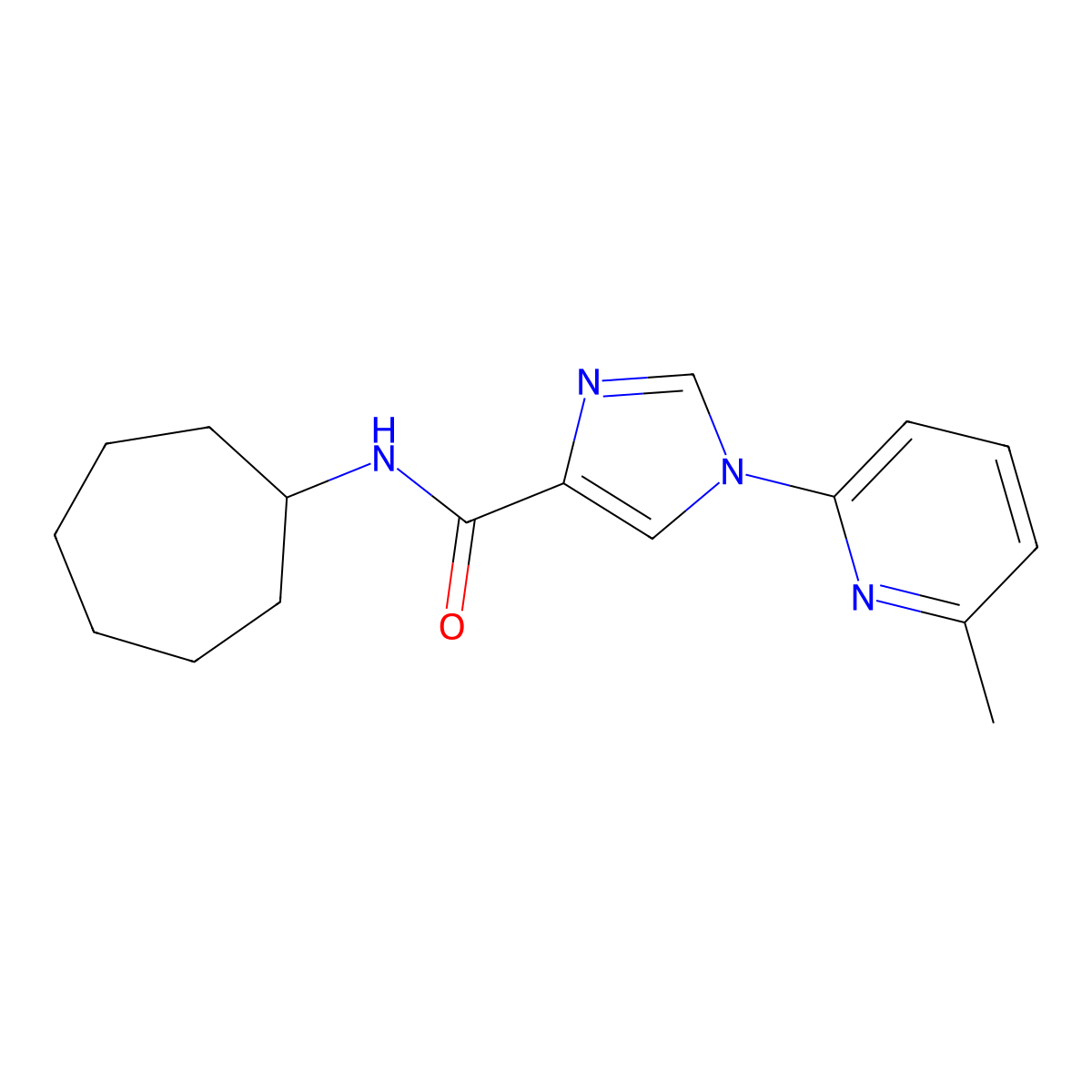 N-cycloheptyl-1-(6-methyl-2-pyridinyl)-1H-imidazole-4-carboxamide molecular structure, CAS 477864-43-0