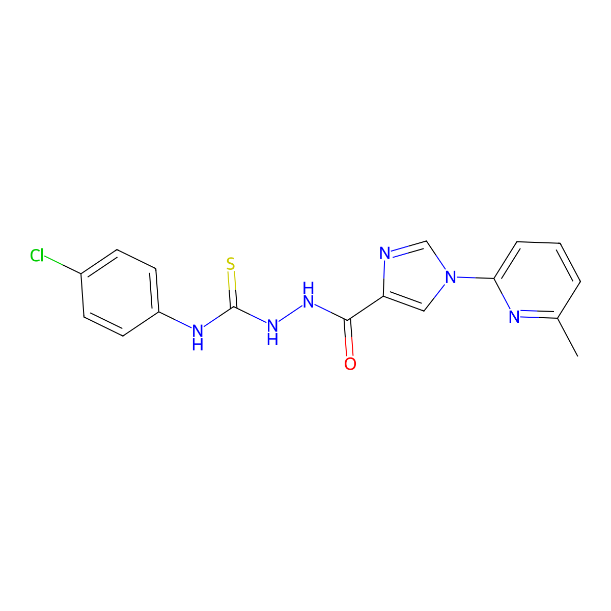 N-(4-chlorophenyl)-2-{[1-(6-methyl-2-pyridinyl)-1H-imidazol-4-yl]carbonyl}-1-hydrazinecarbothioamide molecular structure, CAS 477864-46-3