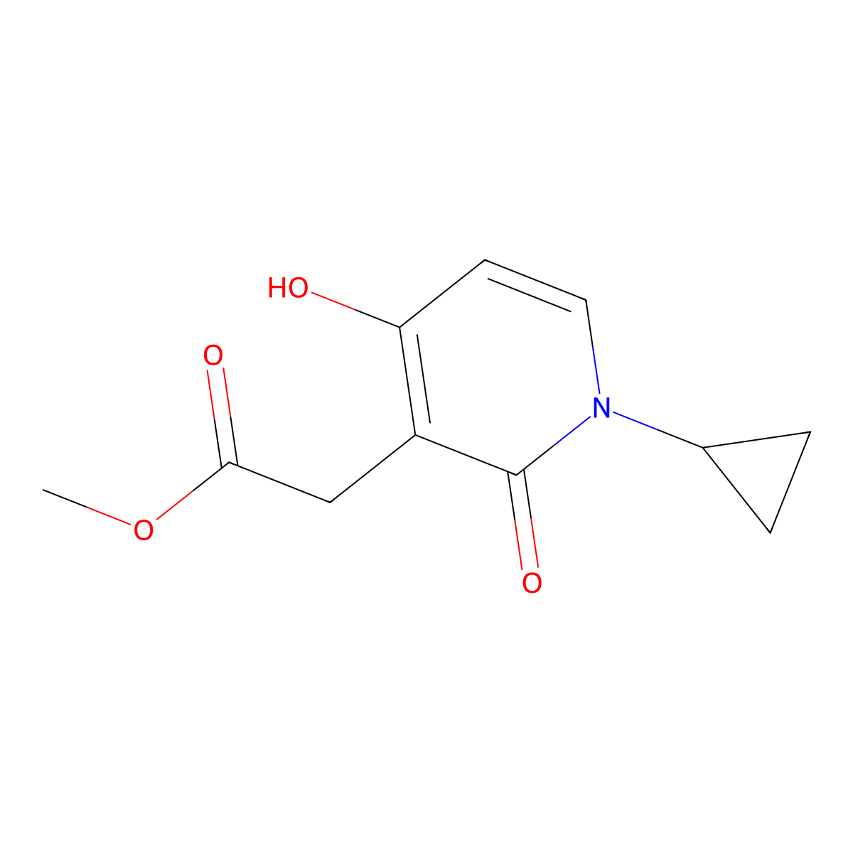 Methyl 1-cyclopropyl-1,2-dihydro-4-hydroxy-2-oxo-3-pyridineacetate molecular structure, CAS 477864-47-4
