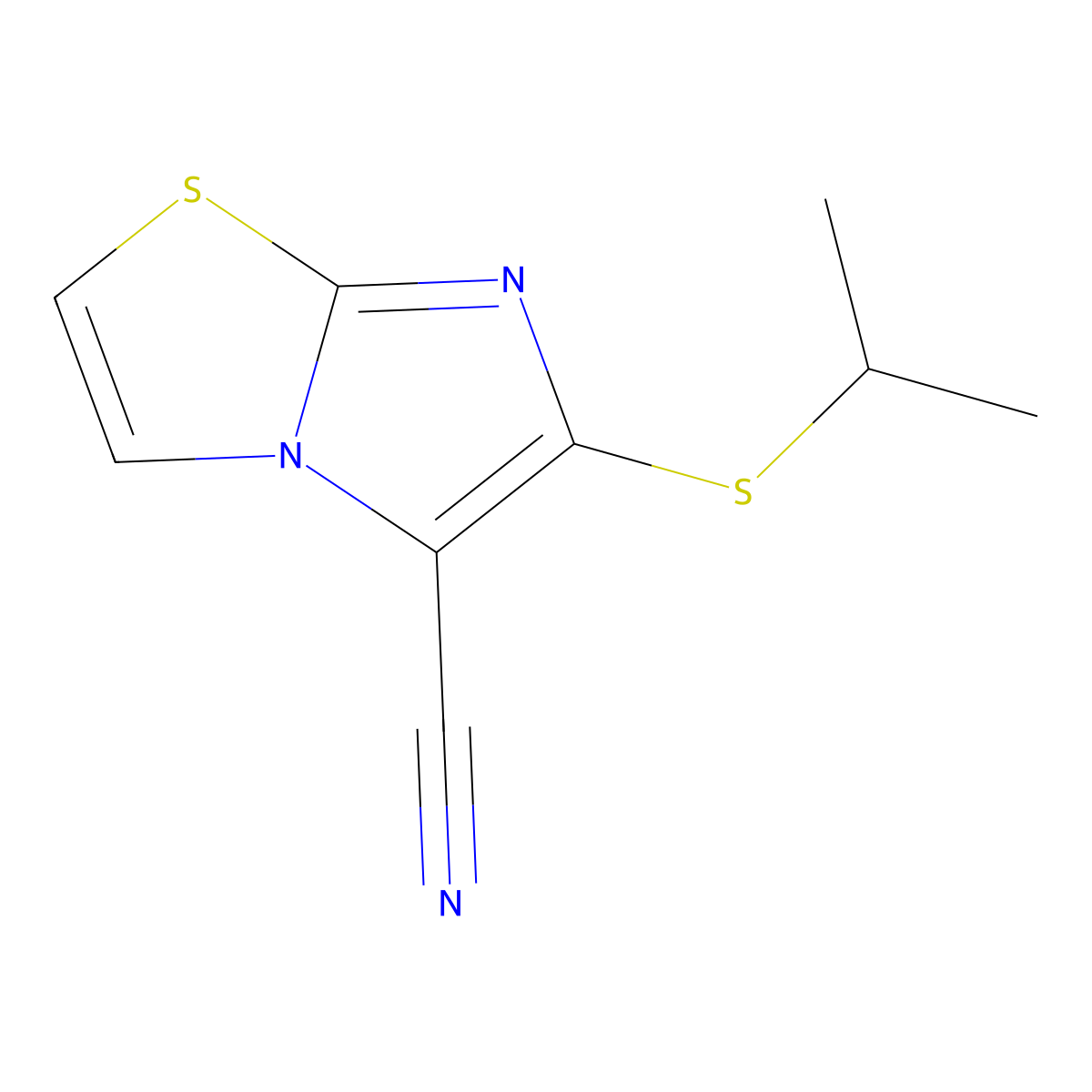 6-(Isopropylsulfanyl)imidazo[2,1-b][1,3]thiazole-5-carbonitrile molecular structure, CAS 477864-49-6